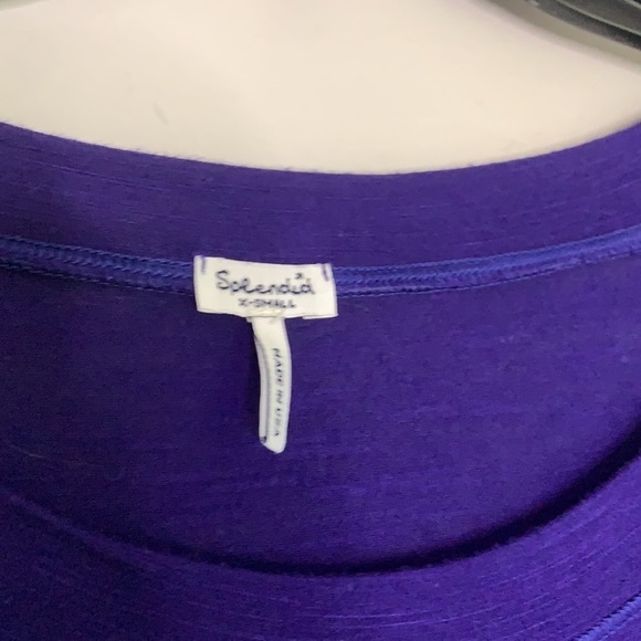 Splendid tab sleeve everyday bounce knit t-shirt purple violet basic xs - Picture 2 of 7